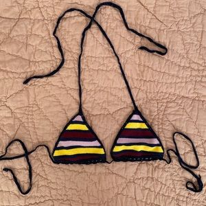 Indah Bells Bikini Top Sunset Stripe Knit Triangle